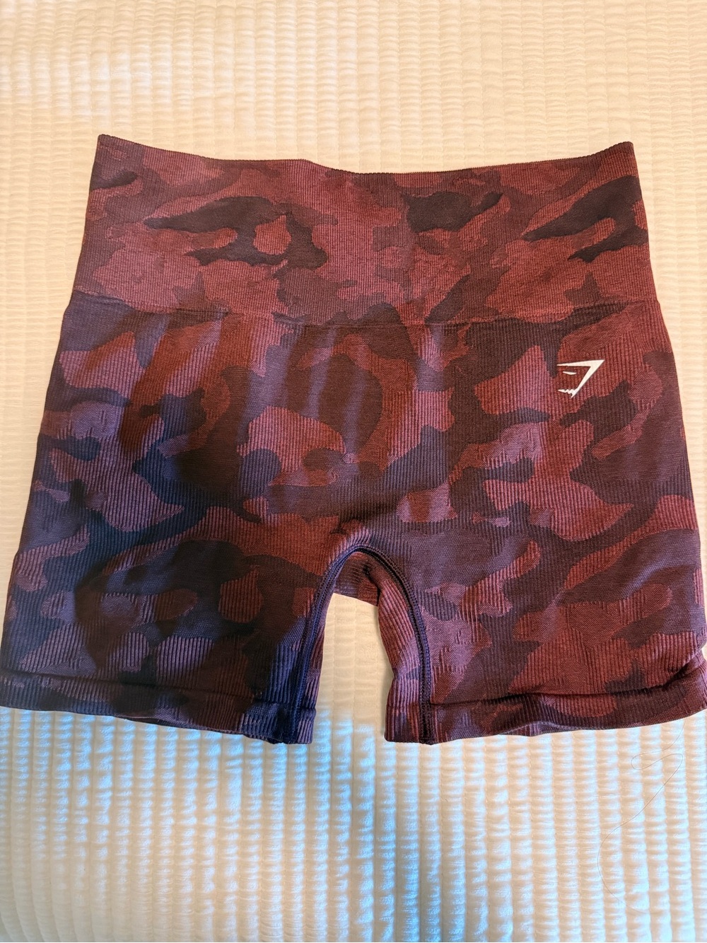 Gymshark Women's Burgundy Camo High-Rise Bike Shorts
